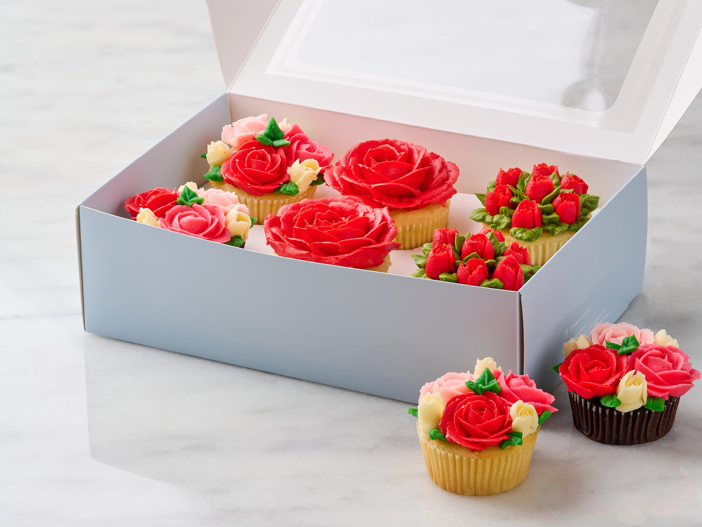 Floral Cupcake Box of 6