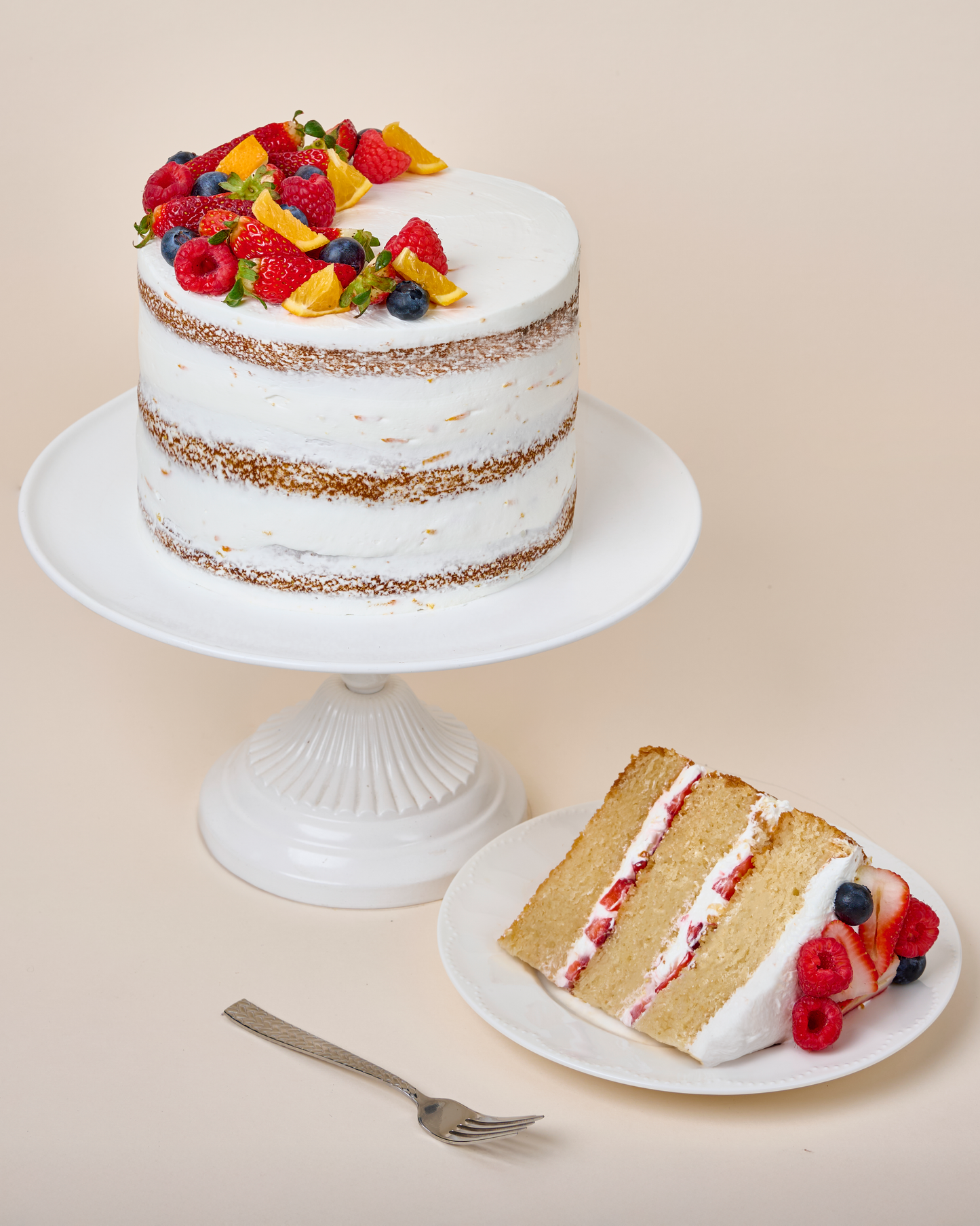 Citrus Berry Naked Cake