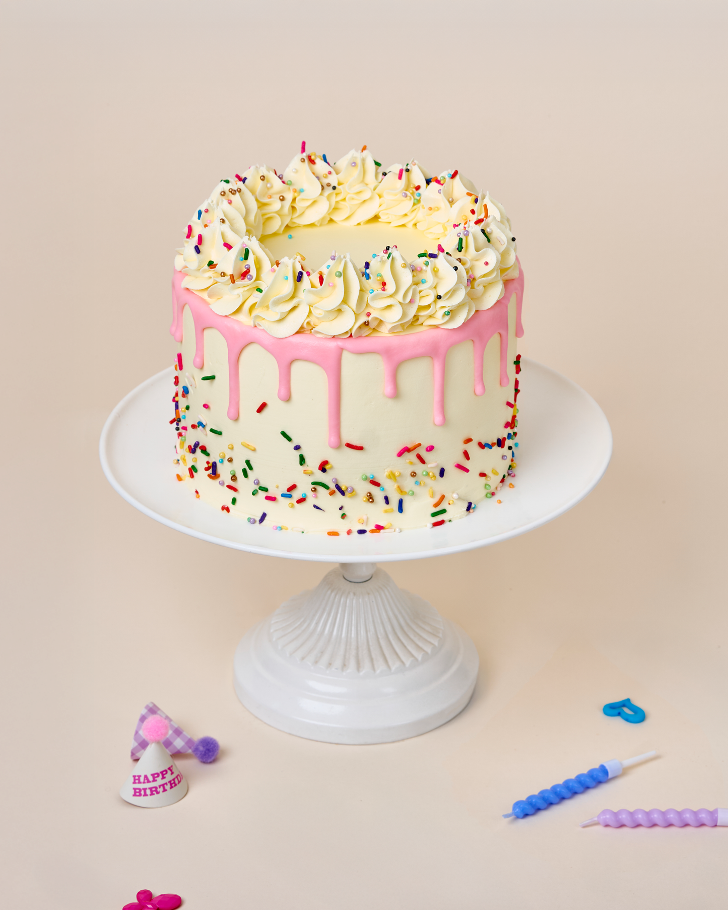 Pink Drip Cake