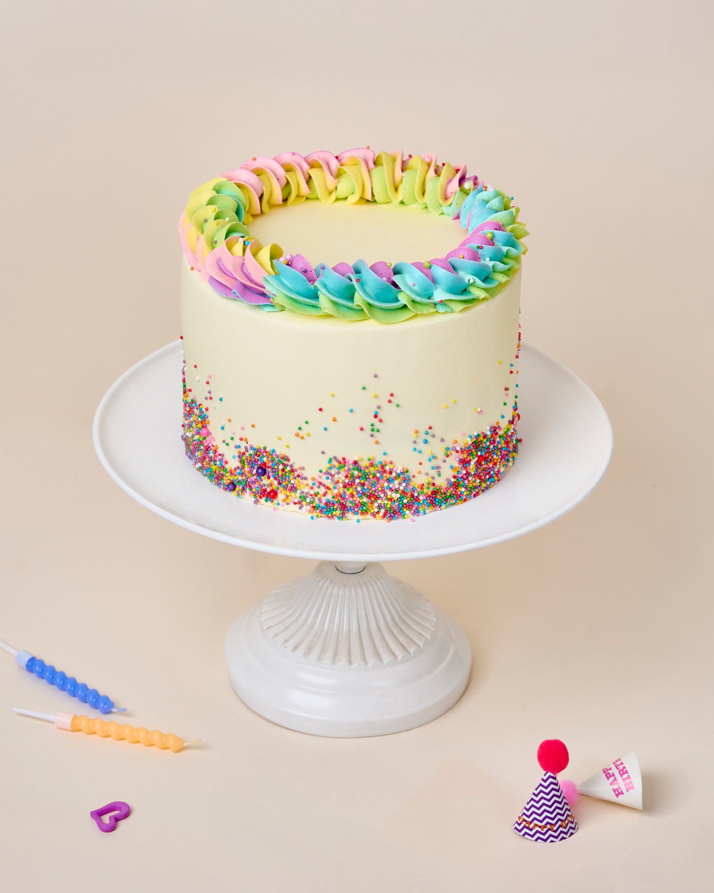 Pastel Rainbow Swirl Cake
