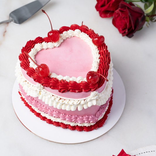 Heart Shaped Vintage Cake