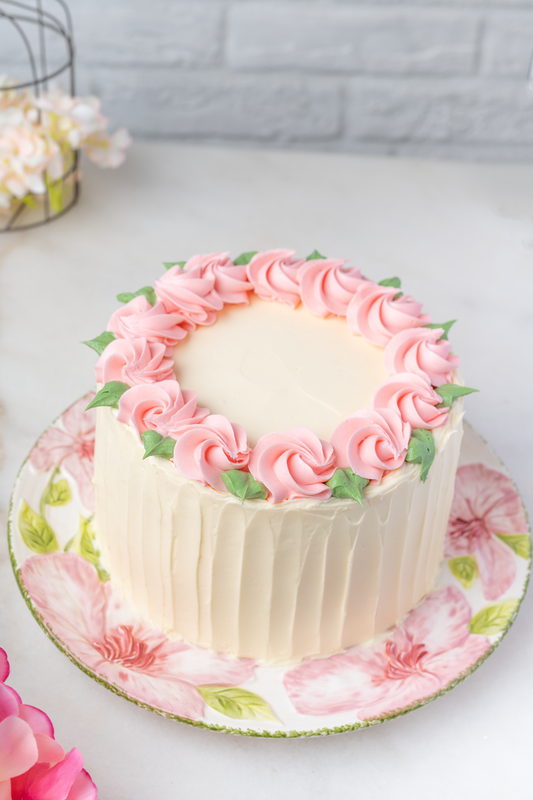 Floral Cake on Plate
