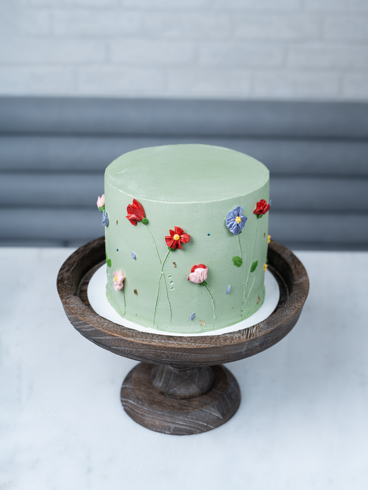 Pale Green Floral Cake