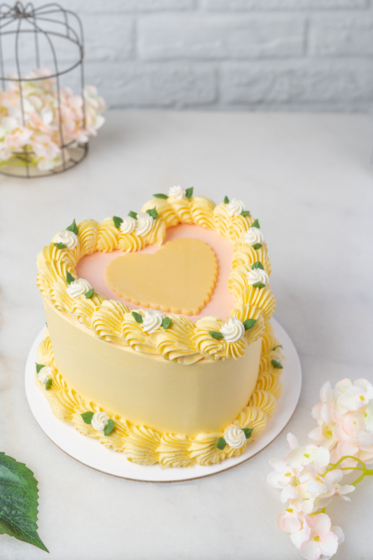 Classic Heart Shaped Floral Cake