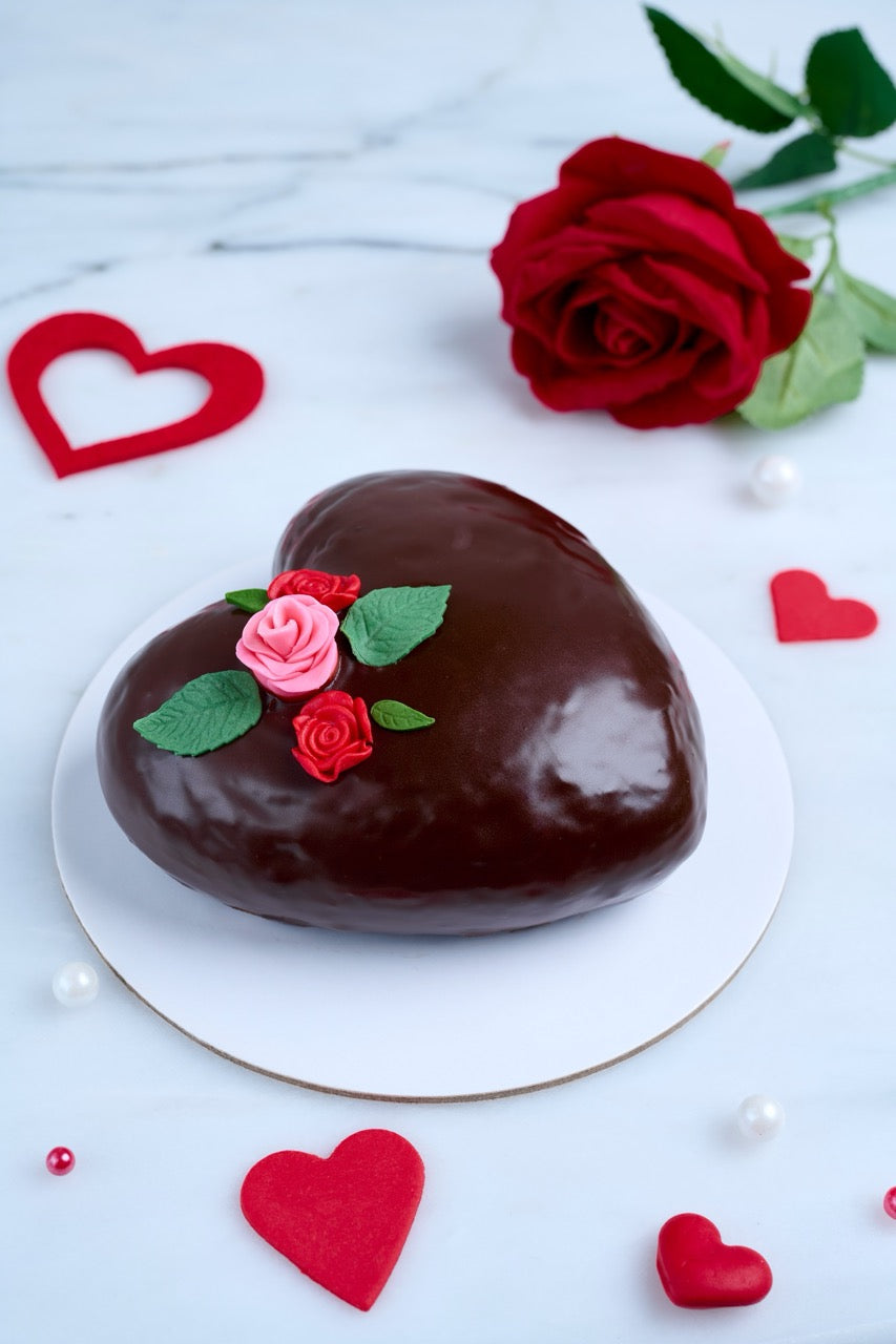 Refined Sugar Free Chocolate Heart Cake