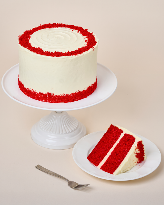 Pastel de terciopelo rojo