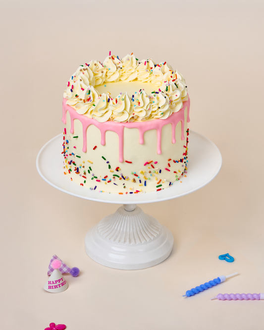 Pink Drip Cake