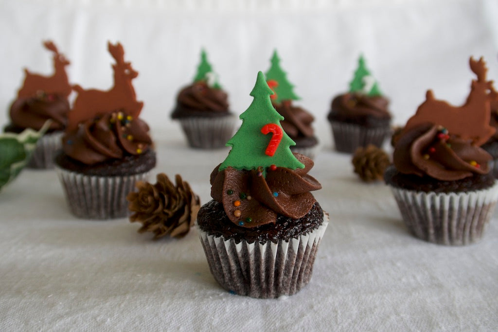 Mini Cupcakes au Chocolat (Thème de Noël)