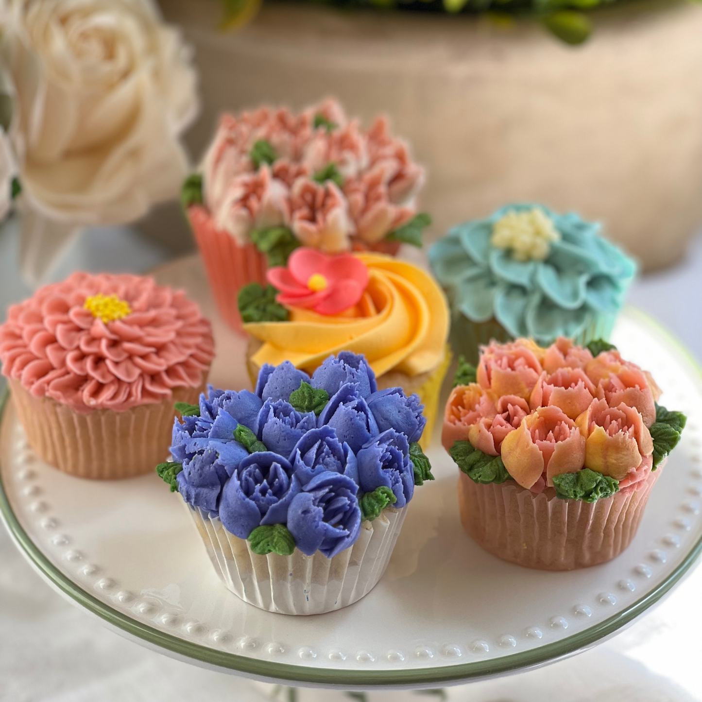 Cupcakes con temática floral